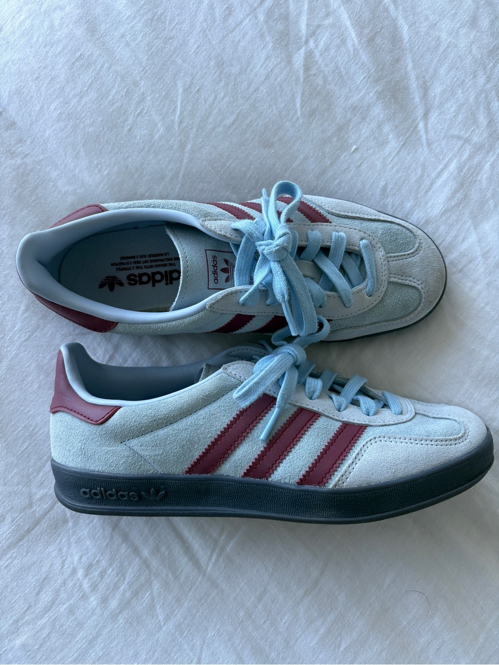 Adidas Gazelle Indoor Clear Sky Maroon Sneakers Unisex 6.5 / Women’s 8